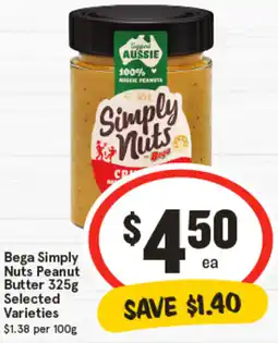 IGA Bega Simply Nuts Peanut Butter offer