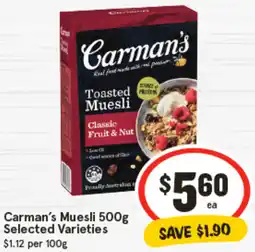 IGA Carman's Muesli offer