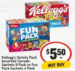 IGA Kellogg's Variety Pack Assorted Cereals offer