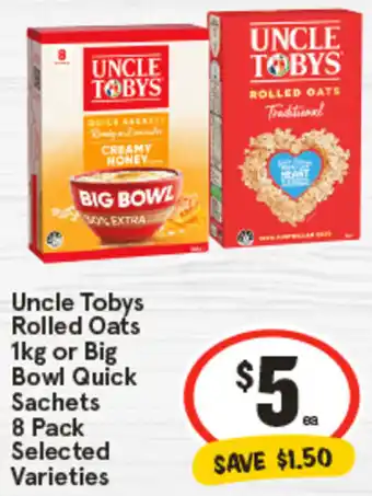 IGA Uncle Tobys Rolled Oats offer