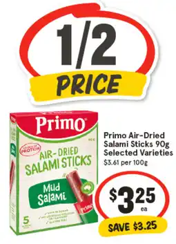 IGA Primo Air-Dried Salami Sticks Selected Varieties offer