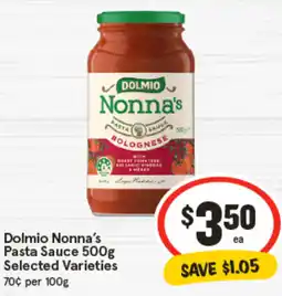 IGA Dolmio Nonna's Pasta Sauce Selected Varieties offer