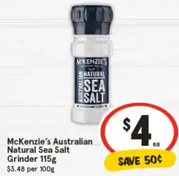 IGA McKenzie's Australian Natural Sea Salt Grinder offer