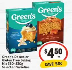 IGA Green's Deluxe or Gluten Free Baking Mix offer