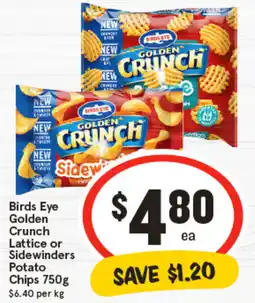 IGA Birds Eye Golden Crunch Lattice or Sidewinders Potato Chips offer