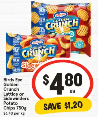 IGA Birds Eye Golden Crunch Lattice or Sidewinders Potato Chips offer