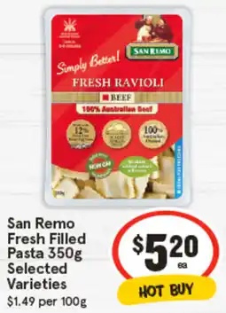 IGA San Remo Fresh Filled Pasta Selected Varieties offer