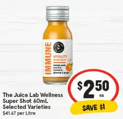 IGA The Juice Lab Wellness Super Shot Selected Varieties offer