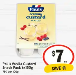 IGA Pauls Vanilla Custard Snack Pack offer