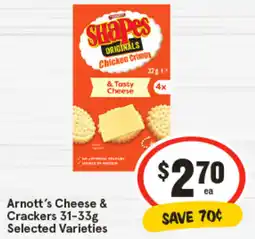 IGA Arnott's Cheese & Crackers Selected Varieties offer