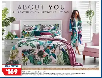 Harvey Norman 'Kakuna' Pink Queen Quilt Cover Set *³ offer