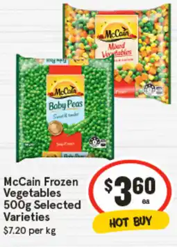 IGA McCain Frozen Vegetables Selected Varieties offer