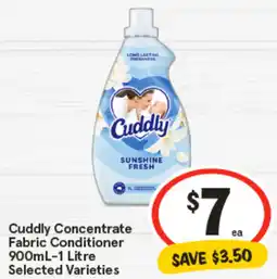 IGA Cuddly Concentrate Fabric Conditioner offer