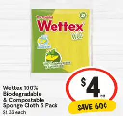 IGA Wettex 100% Biodegradable & Compostable Sponge Cloth offer