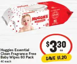 IGA Huggies Essential Clean Fragrance Free Baby Wipes offer