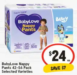 IGA BabyLove Nappy Pants Selected Varieties offer