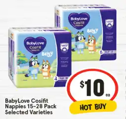 IGA BabyLove Cosifit Nappies Selected Varieties offer