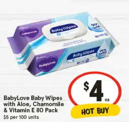 IGA BabyLove Baby Wipes |with Aloe, Chamomile & Vitamin E offer