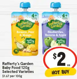IGA Rafferty's Garden Baby Food Selected Varieties offer