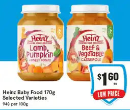 IGA Heinz Baby Food Selected Varieties offer