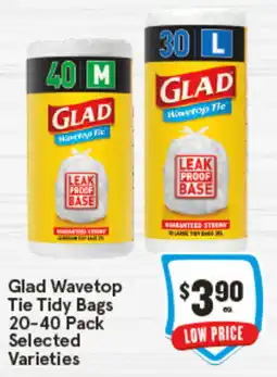 IGA Glad Wavetop Tie Tidy Bags Selected Varieties offer