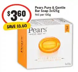 IGA Pears Pure & Gentle Bar Soap offer