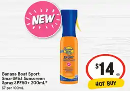 IGA Banana Boat Sport SmartMist Sunscreen Spray SPF50+ offer