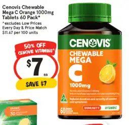 IGA Cenovis Chewable Mega C Orange 1000mg Tablets offer