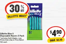 IGA Gillette Blue II Disposable Razors offer