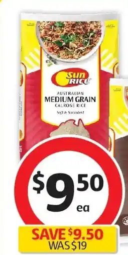 Coles Sun rice medium grain white rice offer