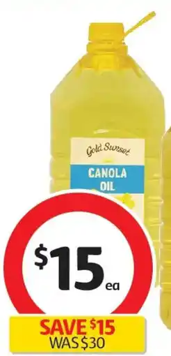 Coles Gold sunset canola oil offer