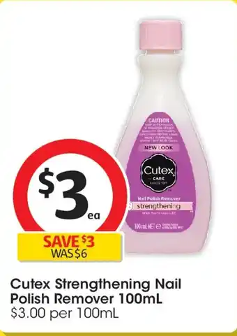 Coles Cutex strengthening nail polish remover offer