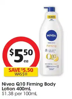 Coles Nivea q10 firming body lotion offer