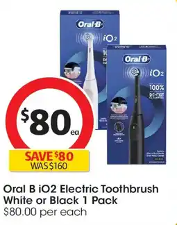 Coles Oral b i02 electric toothbrush white or black offer