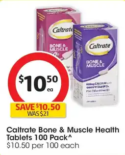 Coles Caltrate bone & muscle health tablets offer