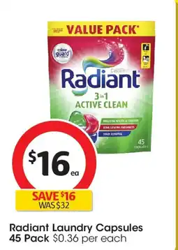 Coles Radiant laundry capsules offer