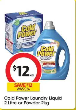 Coles Cold power laundry liquid or powder offer