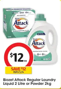 Coles Biozet attack regular laundry liquid or powder offer