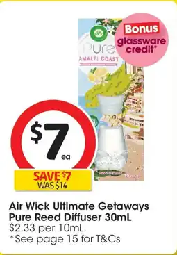 Coles Air wick ultimate getaways pure reed diffuser offer