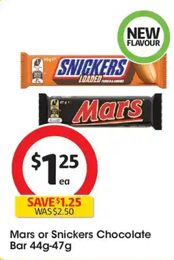 Coles Mars or snickers chocolate bar offer