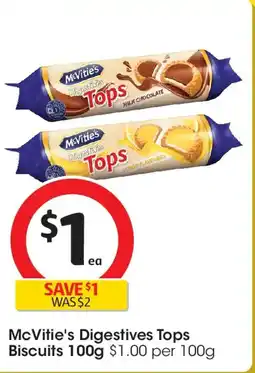 Coles Mcvitie's digestives tops biscuits offer