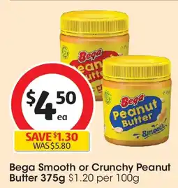 Coles Bega smooth or crunchy peanut butter offer