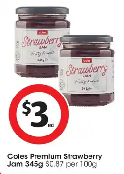 Coles Coles premium strawberry jam offer