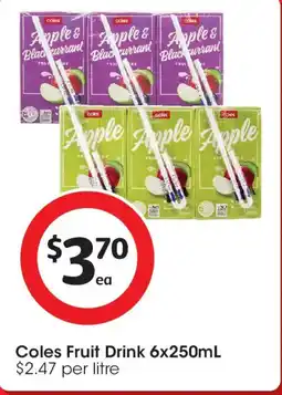 Coles Coles fruit drink offer