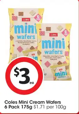Coles Coles mini cream wafers offer