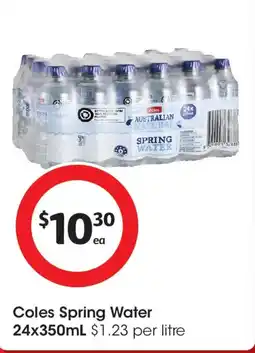 Coles Coles spring water offer