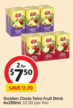 Coles Golden circle tetra fruit drink offer