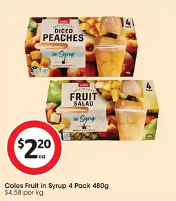 Coles Coles fruit in syrup offer