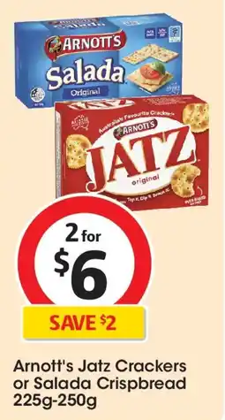 Coles Arnott's jatz crackers or salada crispbread offer