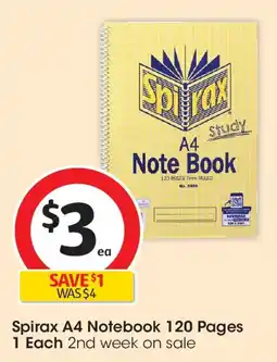 Coles Spirax a4 notebook 120 pages offer